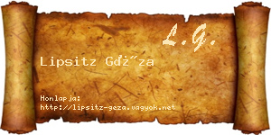 Lipsitz Géza névjegykártya