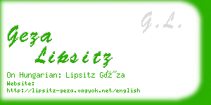 geza lipsitz business card